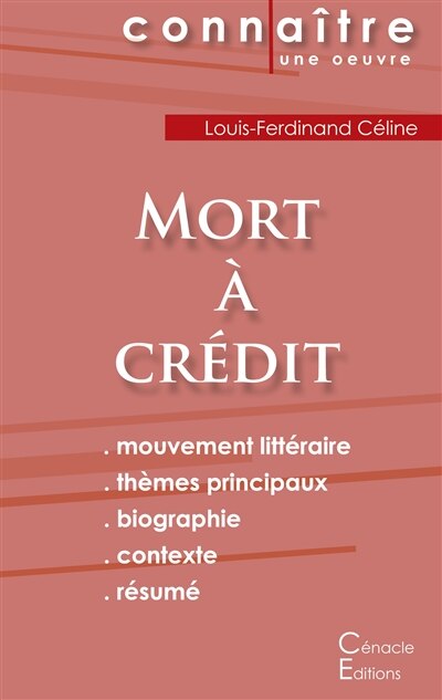 Couverture_Fiche de lecture Mort à crédit de Louis-Ferdinand Céline (Analyse littéraire de référence et résumé complet)
