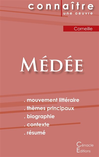 Couverture_Fiche de lecture M&eacute;d&eacute;e de Corneille (Analyse litt&eacute;raire de r&eacute;f&eacute;rence et r&eacute;sum&eacute; complet)