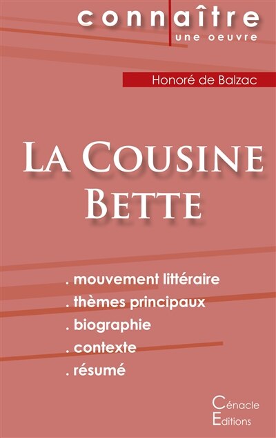 Front cover_Fiche de lecture La Cousine Bette de Balzac (Analyse littéraire de référence et résumé complet)