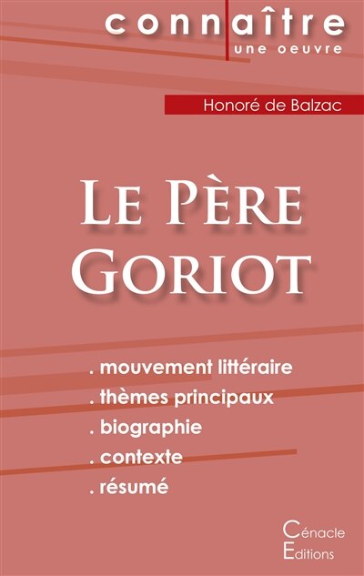Front cover_Fiche de lecture Le Père Goriot de Balzac (Analyse littéraire de référence et résumé complet)