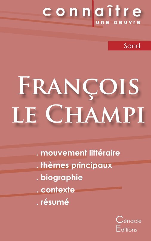 Couverture_Fiche de lecture François le Champi de George Sand (Analyse littéraire de référence et résumé complet)