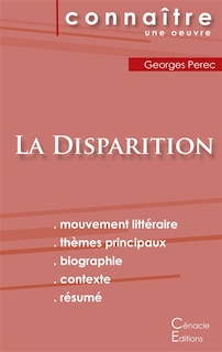 Front cover_Fiche de lecture La Disparition de Georges Perec (Analyse littéraire de référence et résumé complet)