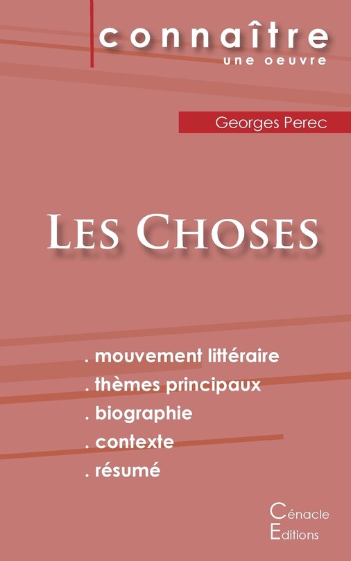 Couverture_Fiche de lecture Les Choses de Georges Perec (Analyse littéraire de référence et résumé complet)