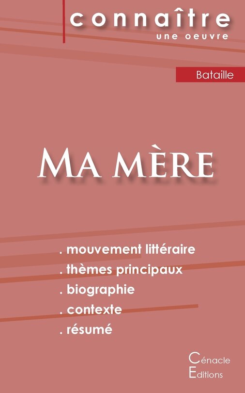 Couverture_Fiche de lecture Ma mère de Georges Bataille (Analyse littéraire de référence et résumé complet)