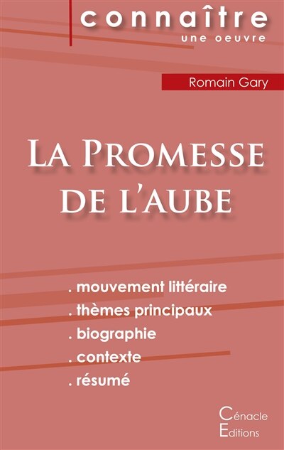 Front cover_Fiche de lecture La Promesse de l'aube de Romain Gary (Analyse littéraire de référence et résumé complet)