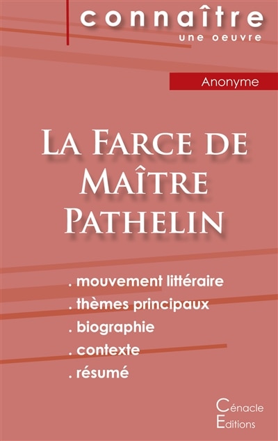 Front cover_Fiche de lecture La Farce de Maître Pathelin (Analyse littéraire de référence et résumé complet)