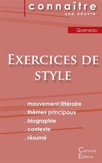 Couverture_Fiche de lecture Exercices de style de Raymond Queneau (Analyse littéraire de référence et résumé complet)