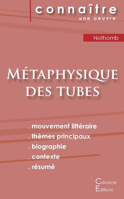 Couverture_Fiche de lecture Métaphysique des tubes de Amélie Nothomb (Analyse littéraire de référence et résumé complet)