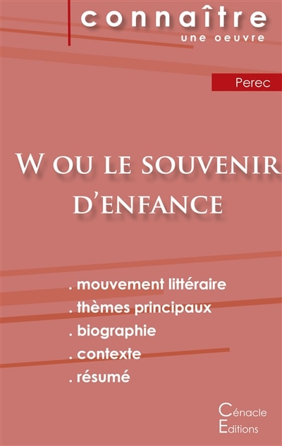 Front cover_Fiche de lecture W ou le Souvenir d'enfance de Perec (Analyse littéraire de référence et résumé complet)