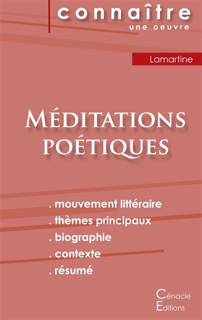 Front cover_Fiche de lecture Méditations poétiques de Lamartine (Analyse littéraire de référence et résumé complet)