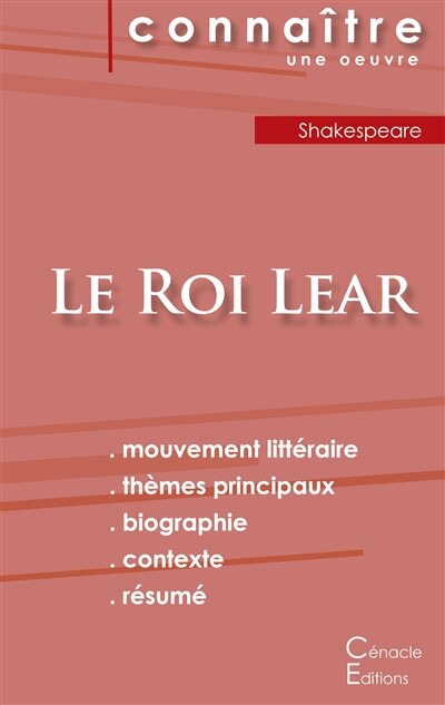 Front cover_Fiche de lecture Le Roi Lear de Shakespeare (Analyse litt&eacute;raire de r&eacute;f&eacute;rence et r&eacute;sum&eacute; complet)