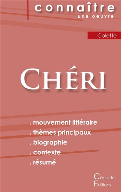 Front cover_Fiche de lecture Chéri de Colette (Analyse littéraire de référence et résumé complet)