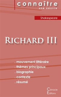 Couverture_Fiche de lecture Richard III de Shakespeare (Analyse litt&eacute;raire de r&eacute;f&eacute;rence et r&eacute;sum&eacute; complet)