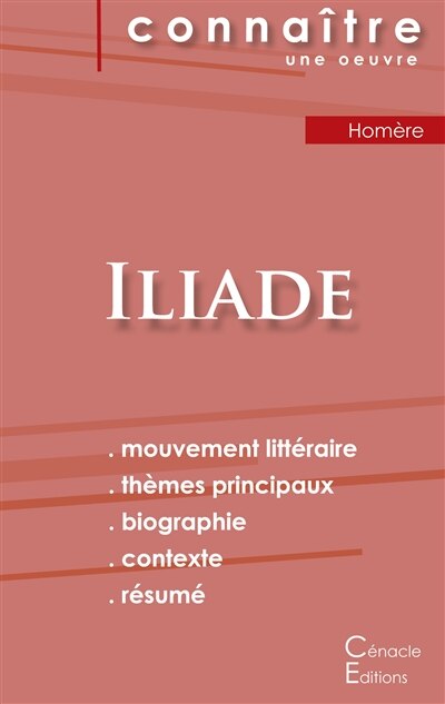 Front cover_Fiche de lecture Iliade de Homère (Analyse littéraire de référence et résumé complet)