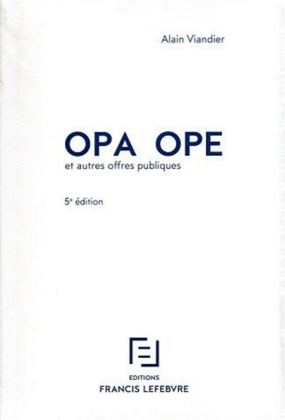 Front cover_OPA, OPE : et autres offres publiques