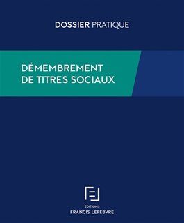 Couverture_Démembrement des titres sociaux