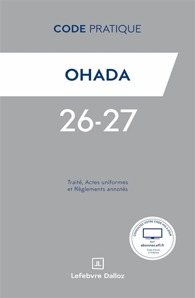 Couverture_OHADA : traité, actes uniformes et règlements annotés : 2026-2027