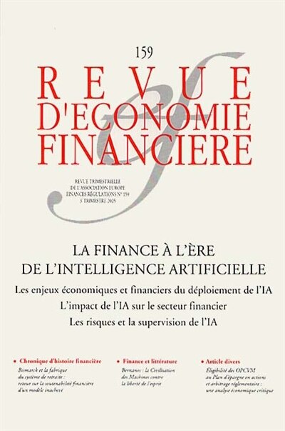Front cover_Revue d'économie financière, n°159. IA et finance