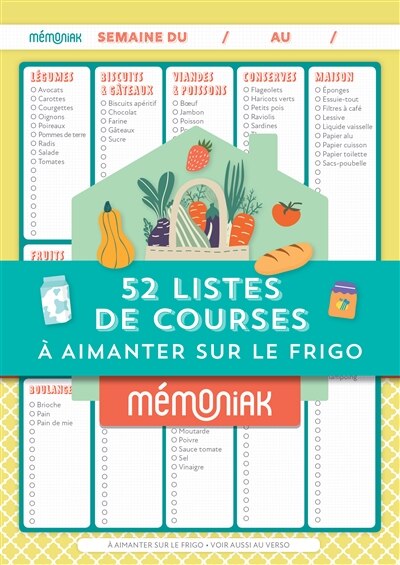 52 listes de courses à aimanter sur le frigo