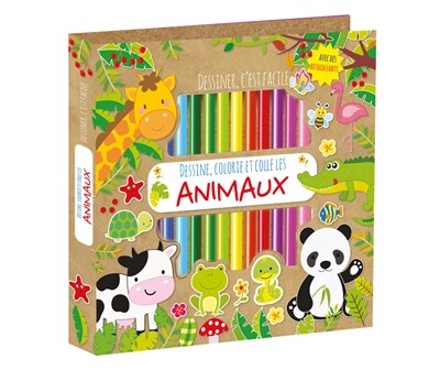 Front cover_Dessine, colorie et colle les animaux