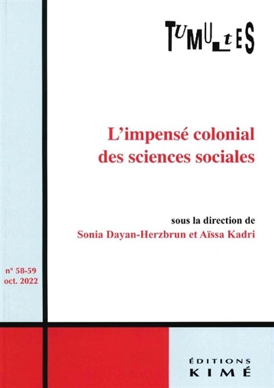 Couverture_Tumultes, n°58-59. L'impensé colonial des sciences sociales