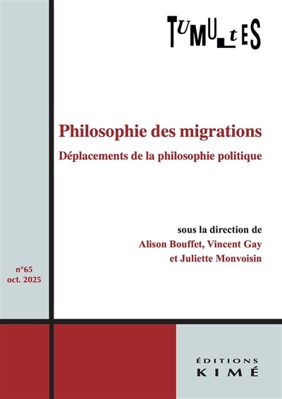 Front cover_Tumultes, n°65. Philosophie des migrations : déplacements de la philosophie politique