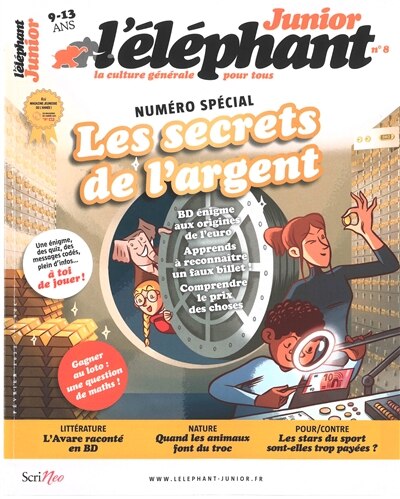 Front cover_L' Eléphant junior, n°8. Les secrets de l'argent