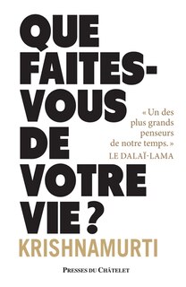 Front cover_Que faites-vous de votre vie ?
