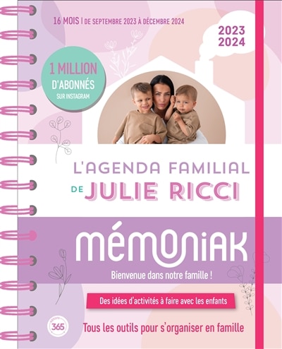 Front cover_Agenda familial mensuel de Julie RIcci, Mémoniak septembre 2023-août 2024