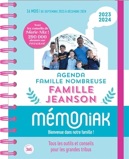 Front cover_Agenda familial famille nombreuse Mémoniak 2024 avec Marie Alix Jeanson