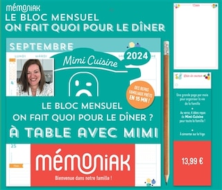 Front cover_Le bloc mensuel On fait quoi pour le dîner ? : A table avec Mimi : 2024