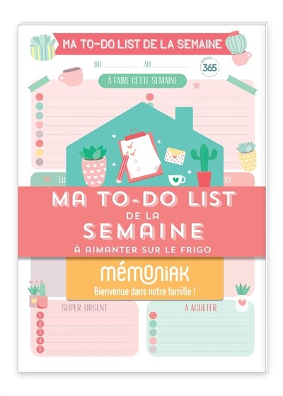 Front cover_Ma to-do list de la semaine Mémoniak : bloc aimanté de 52 listes à compléter