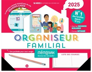 Front cover_Organiseur familial Mémoniak 2025 : 16 mois, de septembre 2024 à décembre 2025