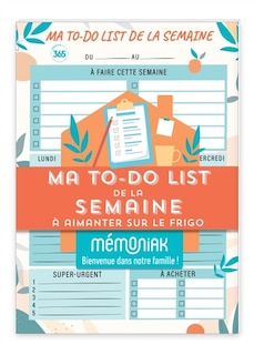Front cover_Ma to-do list de la semaine Mémoniak : bloc aimanté de 52 listes à compléter