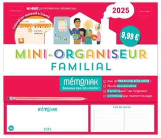Front cover_Mini-organiseur familial 2025 : 16 mois, de septembre 2024 à décembre 2025