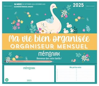 Front cover_Ma vie bien organisée : organiseur mensuel 2025 : 16 mois, de septembre 2024 à décembre 2025
