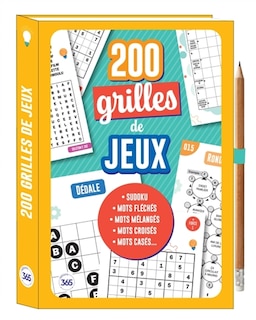 Couverture_200 grilles de jeux : sudokus, mots fléchés, mots mélangés, mots croisés, mots casés...