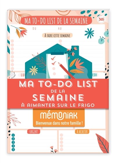 Front cover_Ma to-do list de la semaine Mémoniak : bloc de 52 listes aimanté à compléter