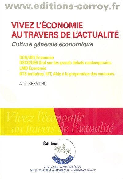 Couverture_Vivez l'économie au travers de l'actualité : culture générale économique
