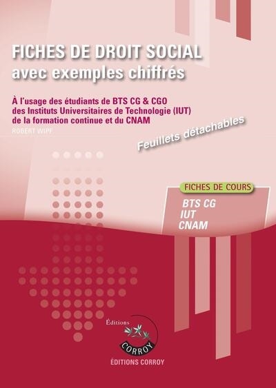 Front cover_Fiches de droit social avec exemples chiffrés