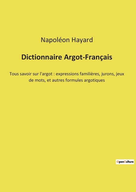 Front cover_Dictionnaire Argot-Français