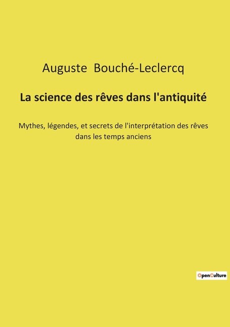 Front cover_La science des rêves dans l'antiquité