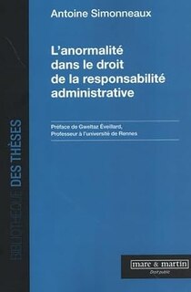 Front cover_L'anormalité dans le droit de la responsabilité administrative