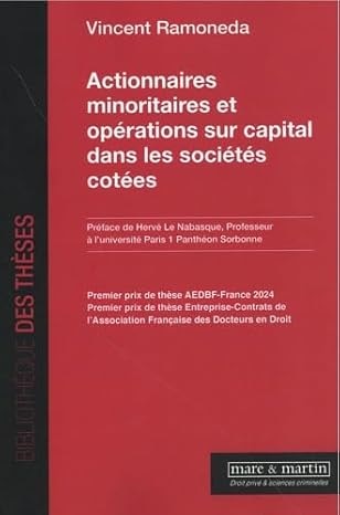 Front cover_Actionnaires minoritaires et opérations sur capital dans les sociétés cotées