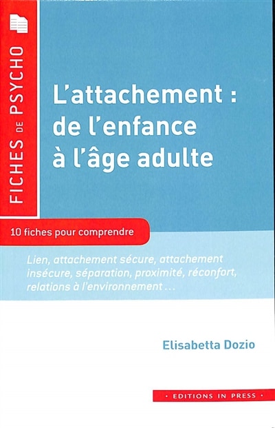 Front cover_L' attachement, de l'enfance à l'âge adulte