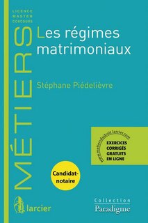 Front cover_Les régimes matrimoniaux