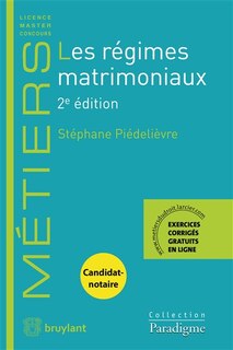 Front cover_Les régimes matrimoniaux