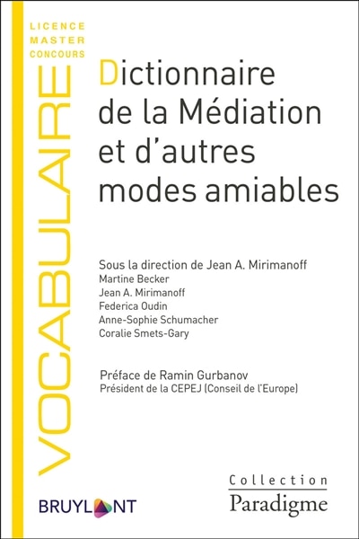 Front cover_Dictionnaire de la médiation et d'autres modes amiables