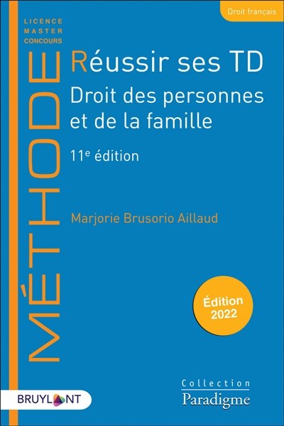 Couverture_Réussir ses TD. Droit des personnes et de la famille : 2022