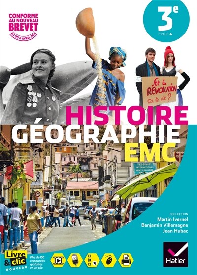 Front cover_Histoire géographie EMC 3e, cycle 4
